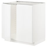 METOD メトード ベースキャビネット シンク用+扉2枚, ホワイト/ヴォックストルプ ハイグロス/ホワイト, 80x60x80 cm