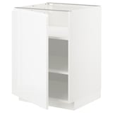 METOD メトード ベースキャビネット 棚板付き, ホワイト/ヴォックストルプ ハイグロス/ホワイト, 60x60x80 cm