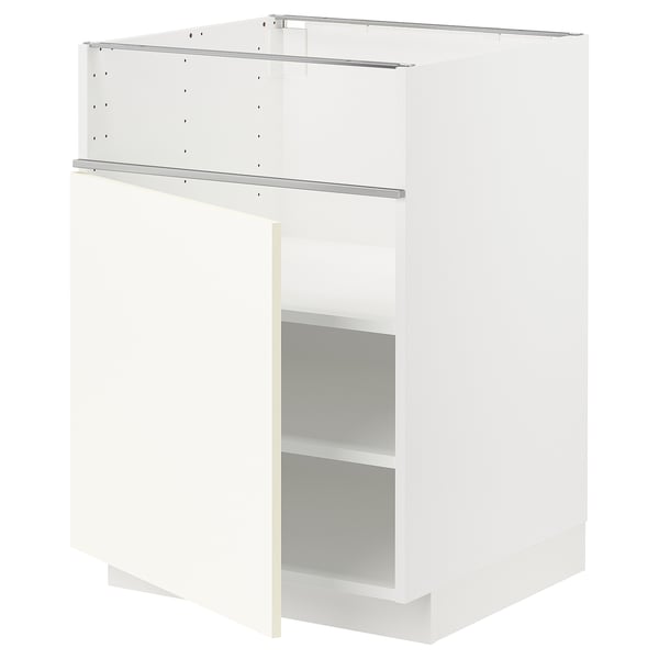 METOD メトード ベースキャビネット コンロ用/フィッシュグリル/扉, ホワイト/ヴァルステナ ホワイト, 60x60x80 cm