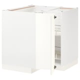 METOD メトード コーナーベースキャビネット 回転式収納付き, ホワイト/ヴァルステナ ホワイト, 88x88x80 cm