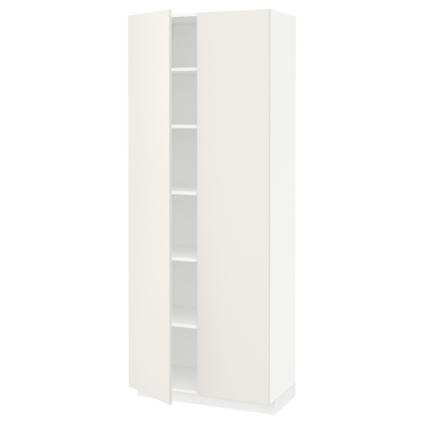 美品☆イケアIKEA☆ハイキャビネット 扉付, ホワイト80x190 cm METOD メトード ハイキャビネット 棚板/扉2枚付き, ホワイト