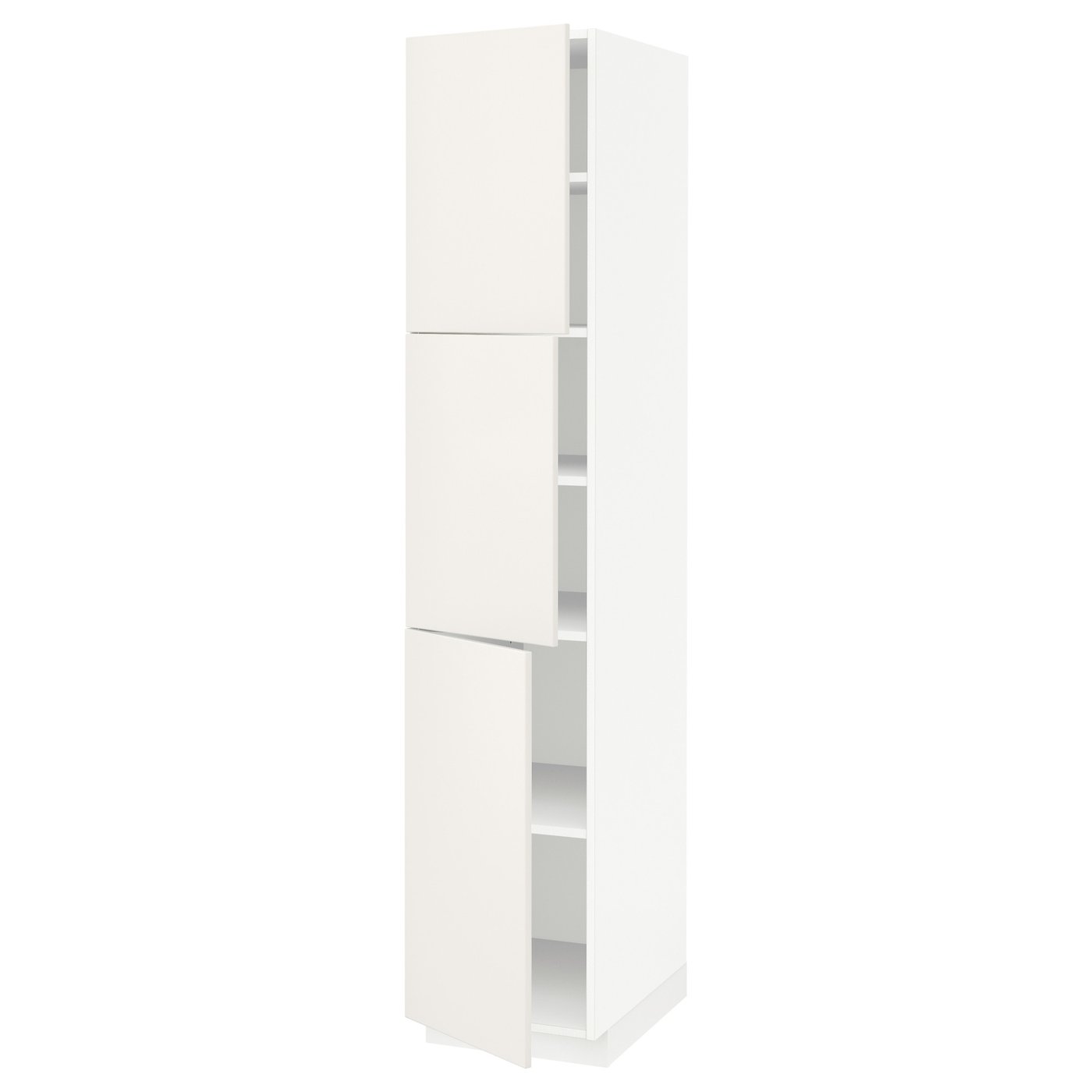 IKEA METOD メトード ハイキャビネット METOD メトード ハイキャビネット 棚板/扉3枚付き, ホワイト