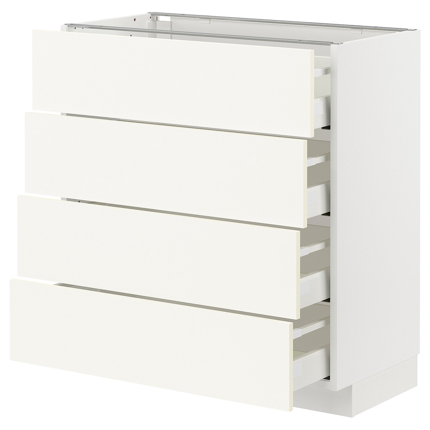 METOD メトード ベースキャビネット 引き出し4段付, ホワイト