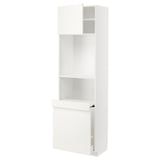 METOD メトード / MAXIMERA マキシメーラ ハイキャビネット 引き出し式収納/扉1枚付き, ホワイト/ヴァルステナ ホワイト, 60x41x200 cm