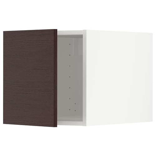 METOD メトード トップキャビネット, ホワイト アスケルスンド/ダークブラウン アッシュ調, 40x60x40 cm
