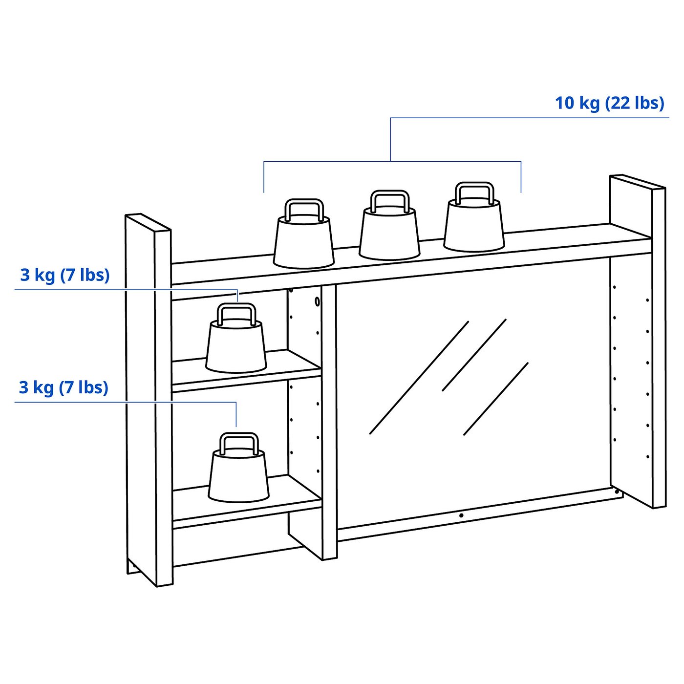 MICKE ミッケ 追加ユニット 高, ホワイト, 105x65 cm - IKEA