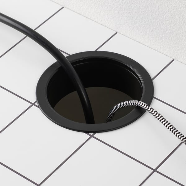 MICKE ミッケ デスク, ホワイト/チャコール, 105x50 cm