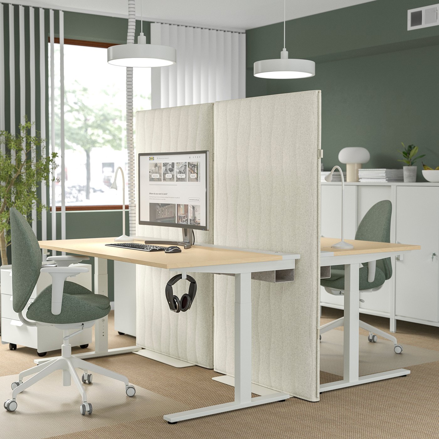 MITTZON ミッツォーン 吸音スクリーン 床置き, グンナレド ベージュ