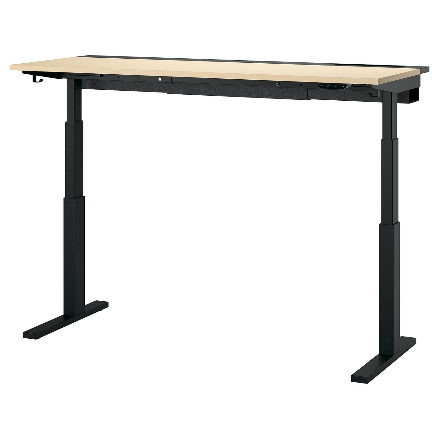 【福岡市　市内近郊限定】IKEA 昇降式 ビッグ テーブル（デスク）１６０サイズ MITTZON ミッツォーン デスク 昇降式, 100V ウォールナット材