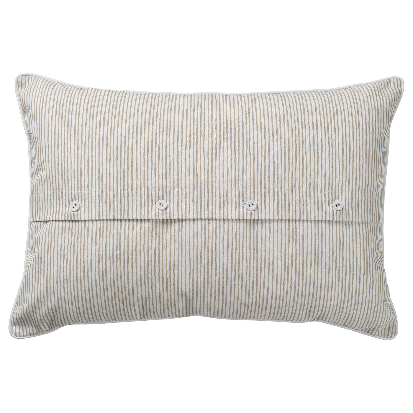 MURSENAP ムルセーナプ クッション, ベージュ ホワイト/刺繍入り