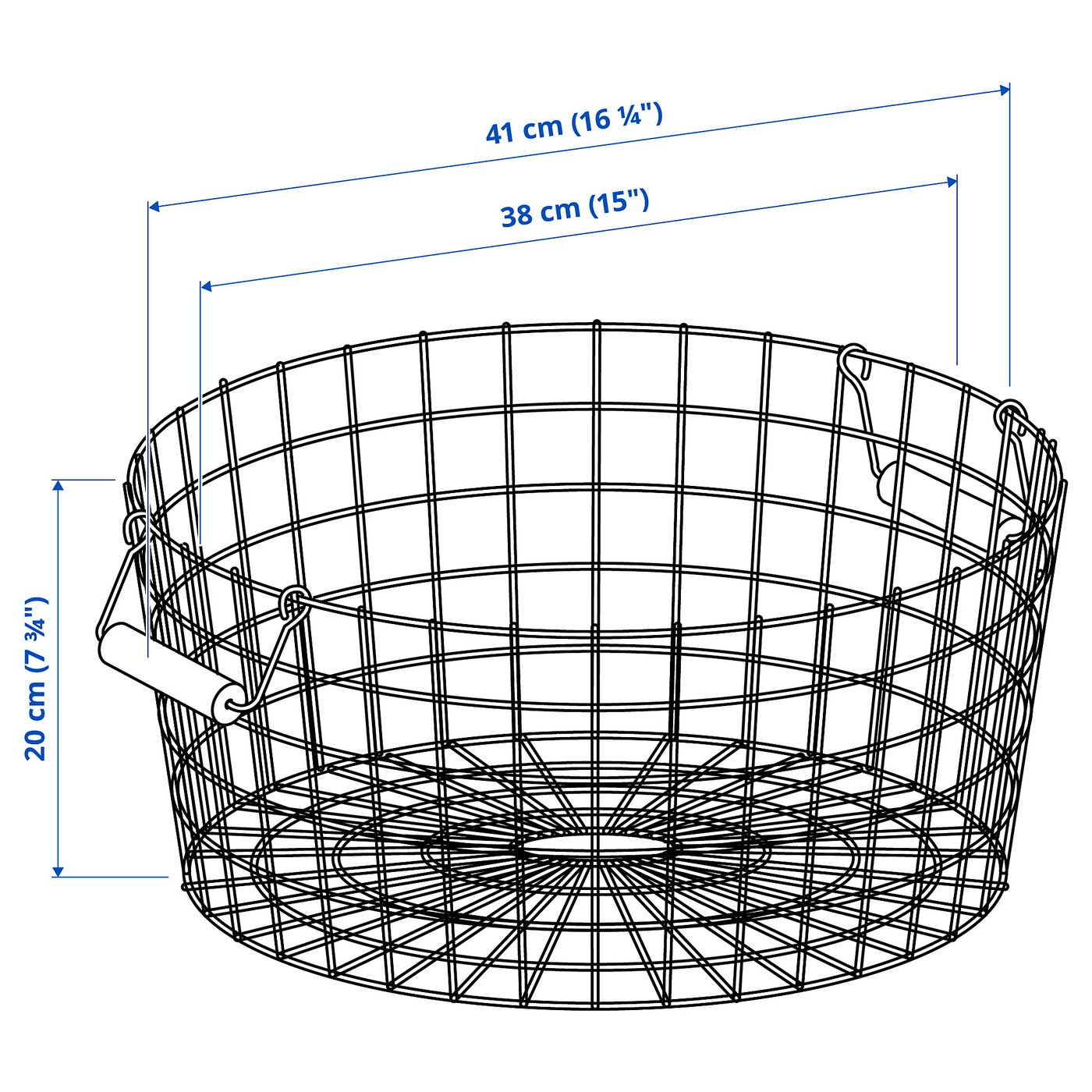 珍しい Natade ネータデ ワイヤーバスケット ｉｋｅａ イケア 持ち手付き59x40 ブラック 405 039 33 Cm かご バスケット
