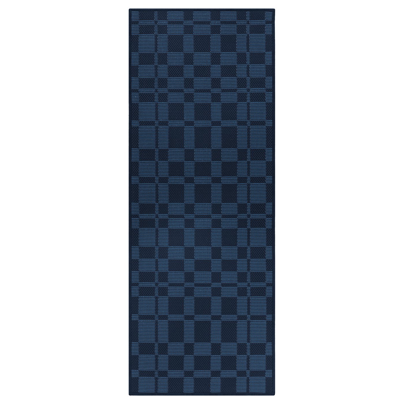NATTÅG ナットーグ キッチンマット, ダークブルー/チェック, 45x120 cm