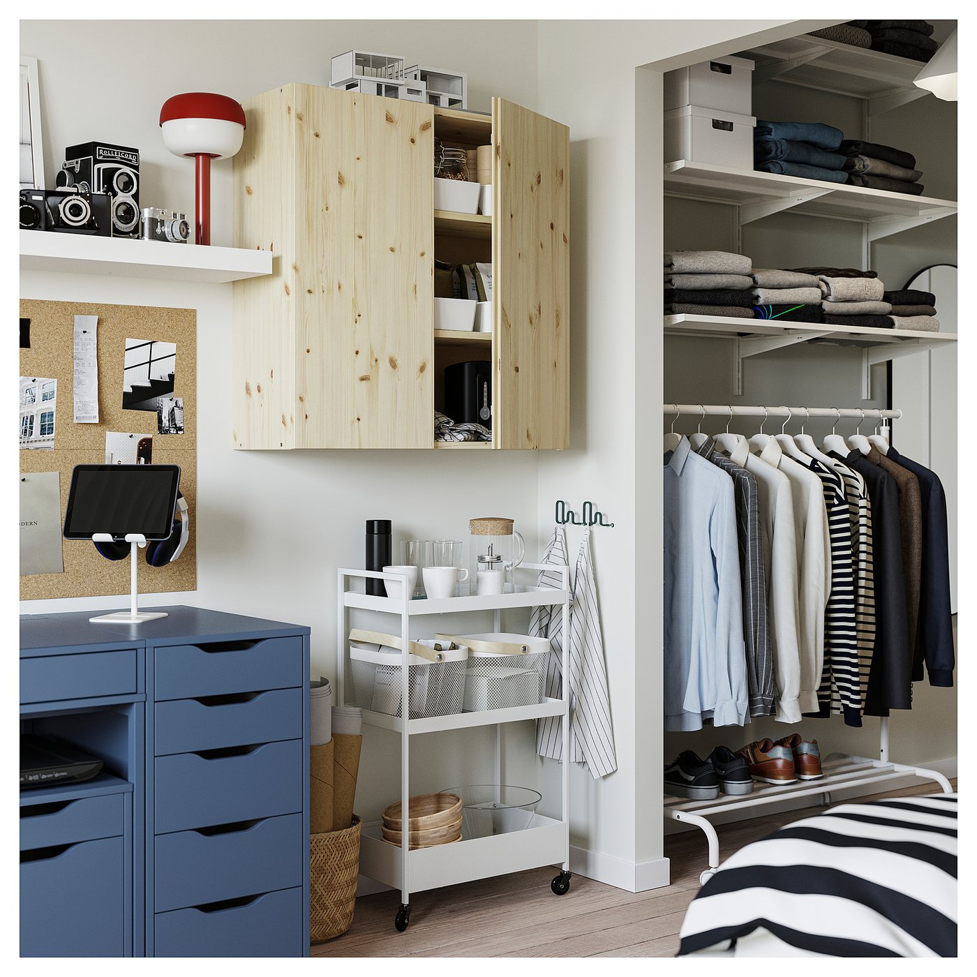 NISSAFORS ニッサフォース ワゴン, ホワイト, 50.5x30x83 cm - IKEA