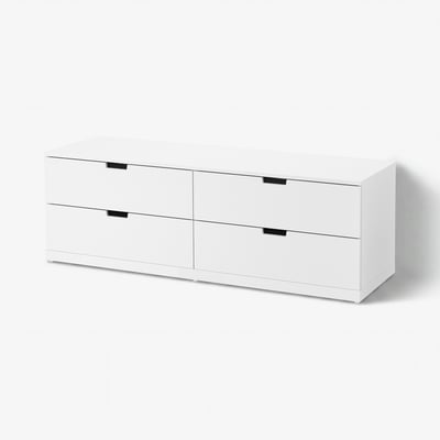 NORDLI ノールドリ チェスト（引き出し×4）, ホワイト, 160x54 cm