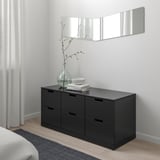 NORDLI ノールドリ チェスト（引き出し×6）, チャコール, 120x54 cm