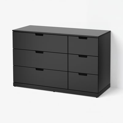 NORDLI ノールドリ チェスト(引き出し×6), チャコール, 120x76 cm