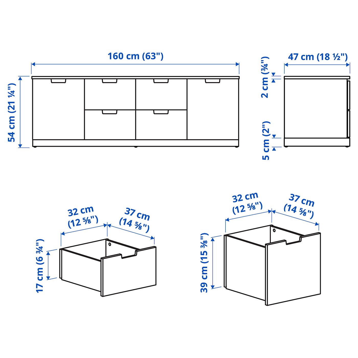 NORDLI ノールドリ チェスト（引き出し×6）, ホワイト, 160x54 cm - IKEA