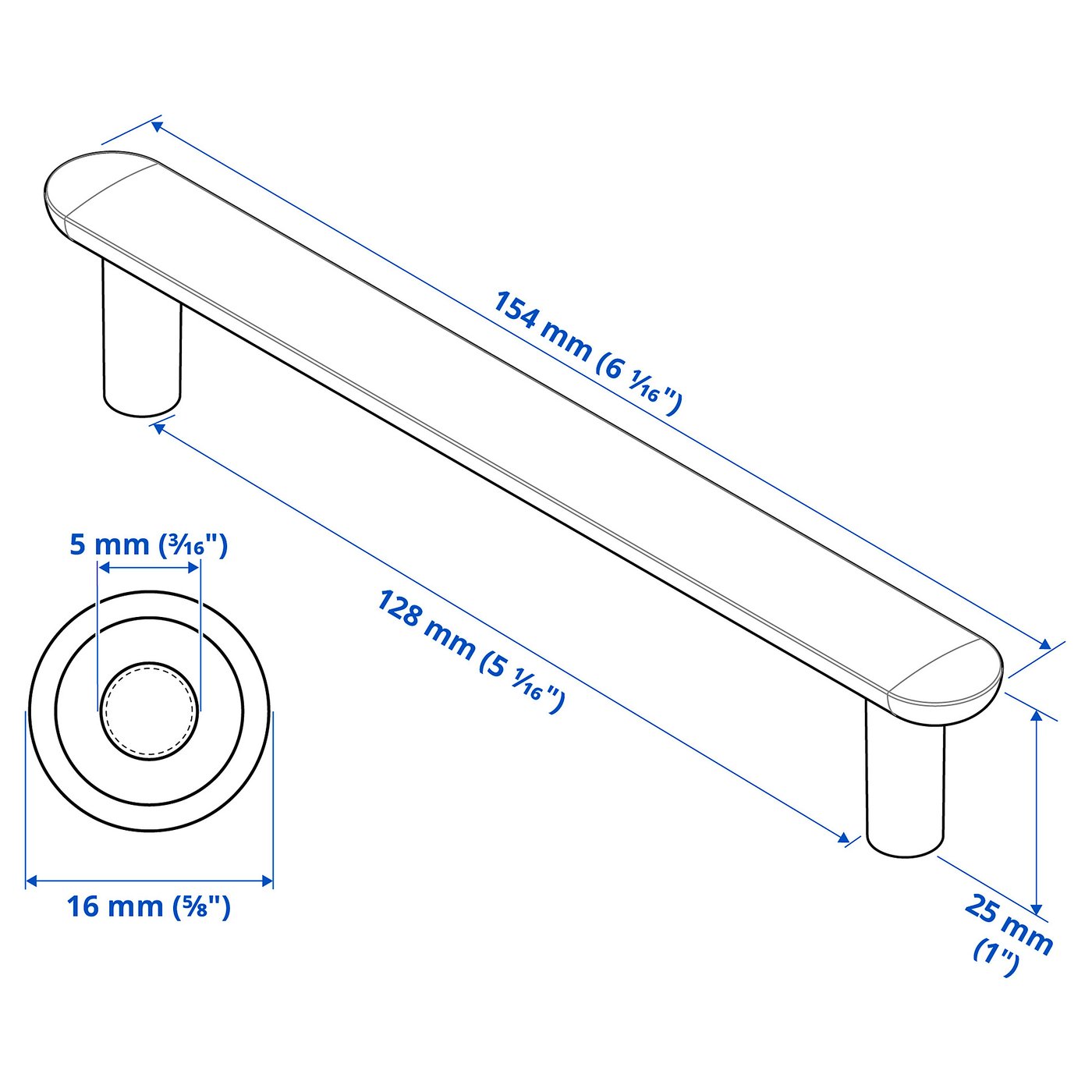 NYDALA ニーダーラ 取っ手, ブラック, 154 mm - IKEA