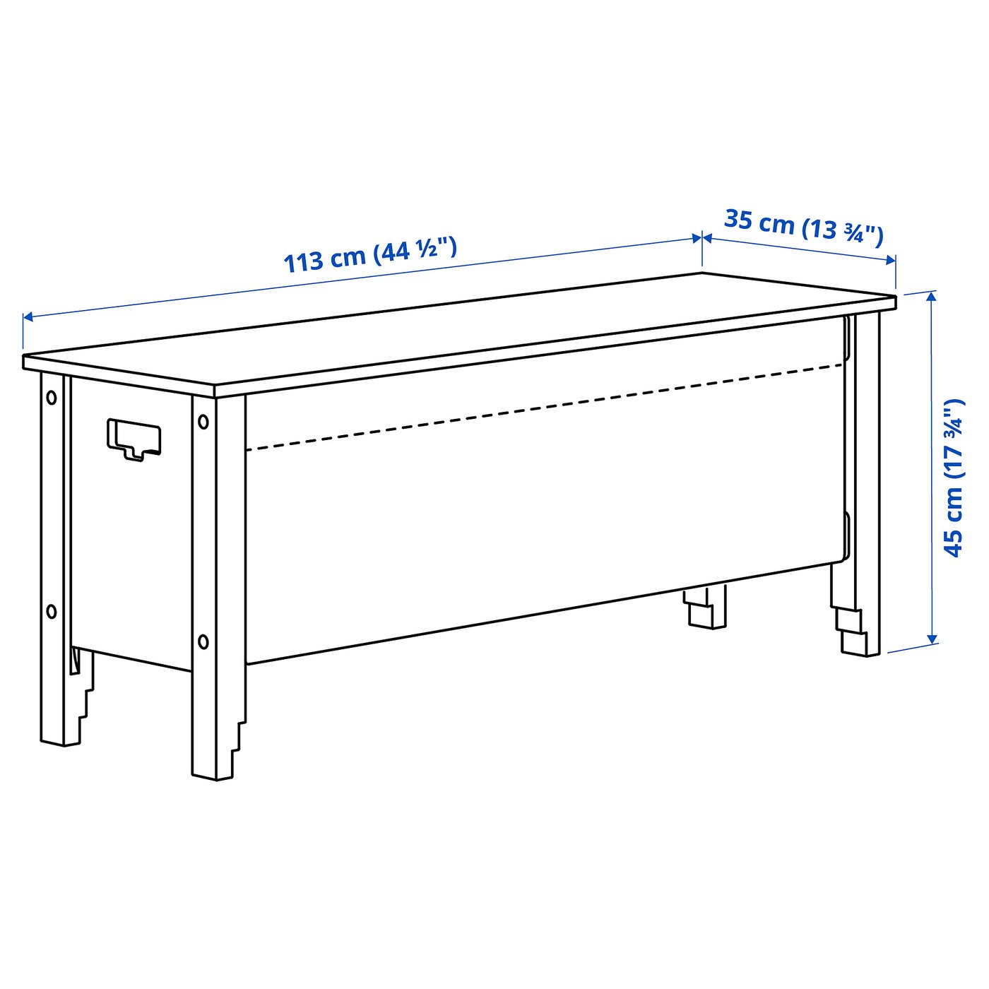 OMMJÄNGE オッミェンゲ ベンチ 収納付き - IKEA