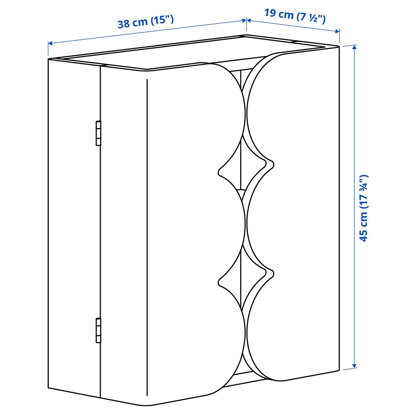 OMMJÄNGE オッミェンゲ キャビネット 扉2/棚板1付き, ピンク オレンジ