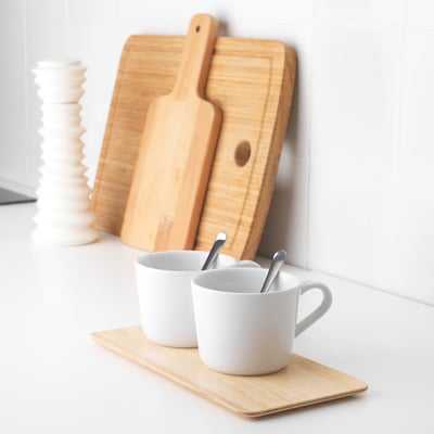 ORDNAD オードナド トレイ, アッシュ材突き板, 12x25 cm