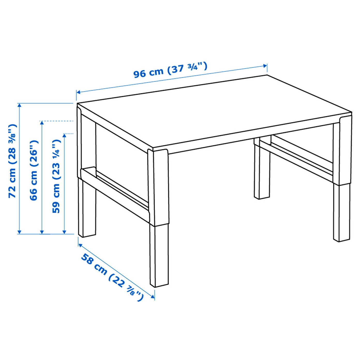 PÅHL ポール デスク, ホワイト/ターコイズ, 96x58 cm - IKEA