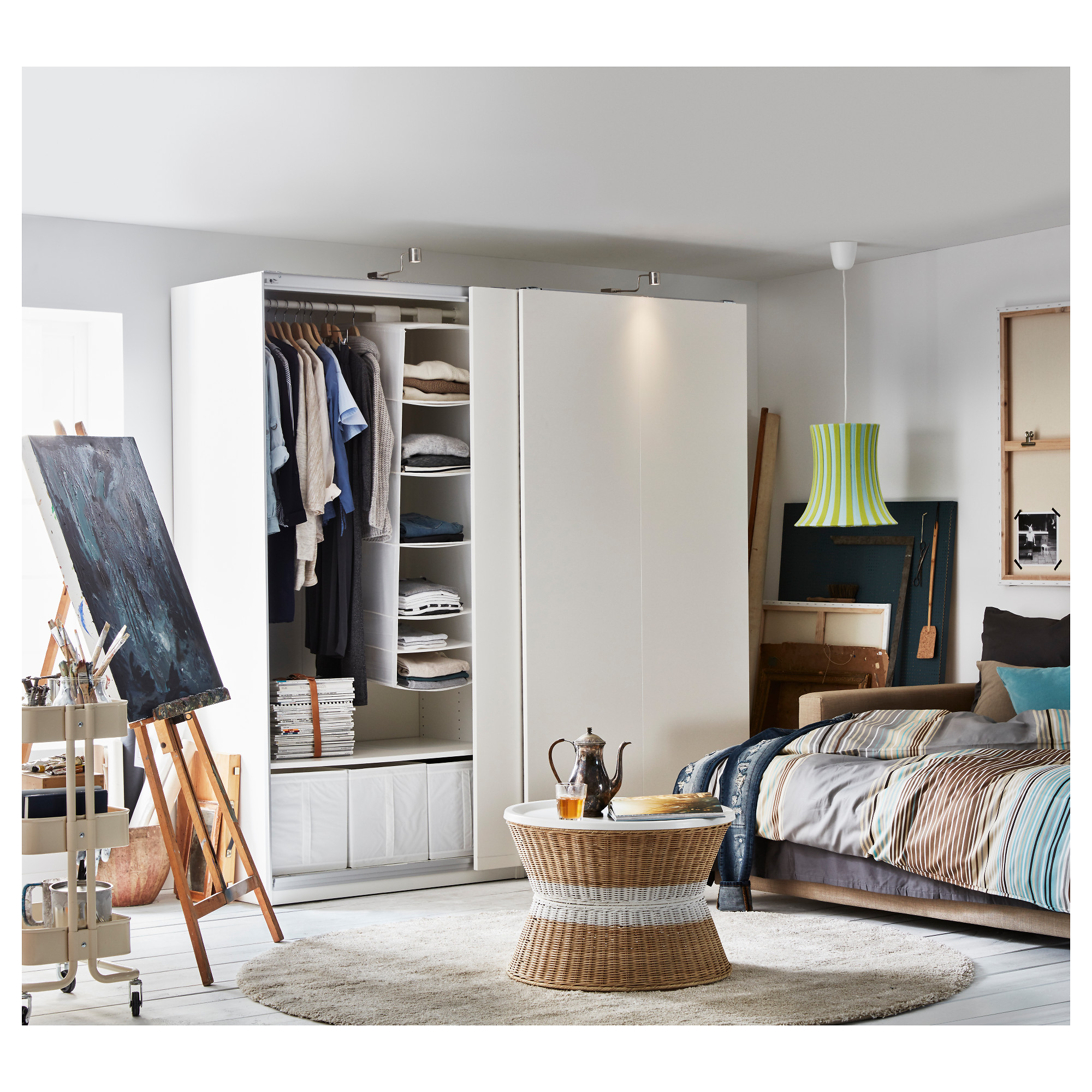 PAX パックス ワードローブ ホワイト/ハスヴィーク ホワイト IKEA