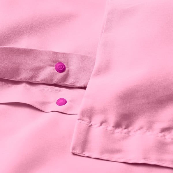 PILTANDVINGE ピルタンドヴィンゲ 掛け布団カバー&枕カバー(枕カバー2枚), ピンク, 200x200/50x60 cm