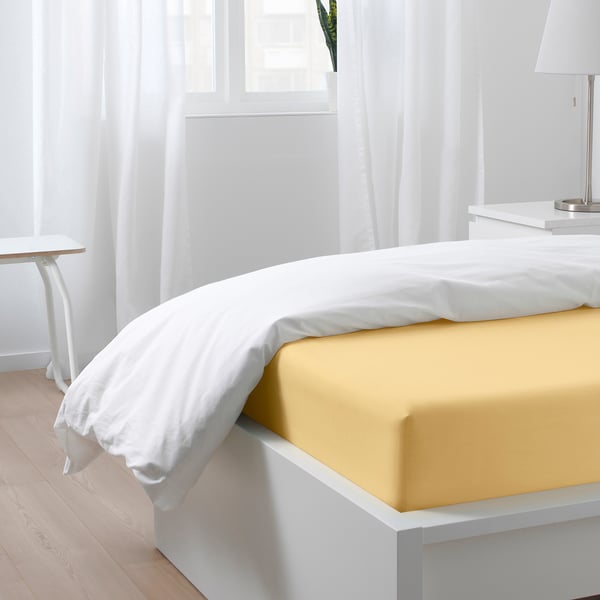 Puderviva プデルヴィーヴァ ボックスシーツ ライトイエロー 90x0 Cm Ikea