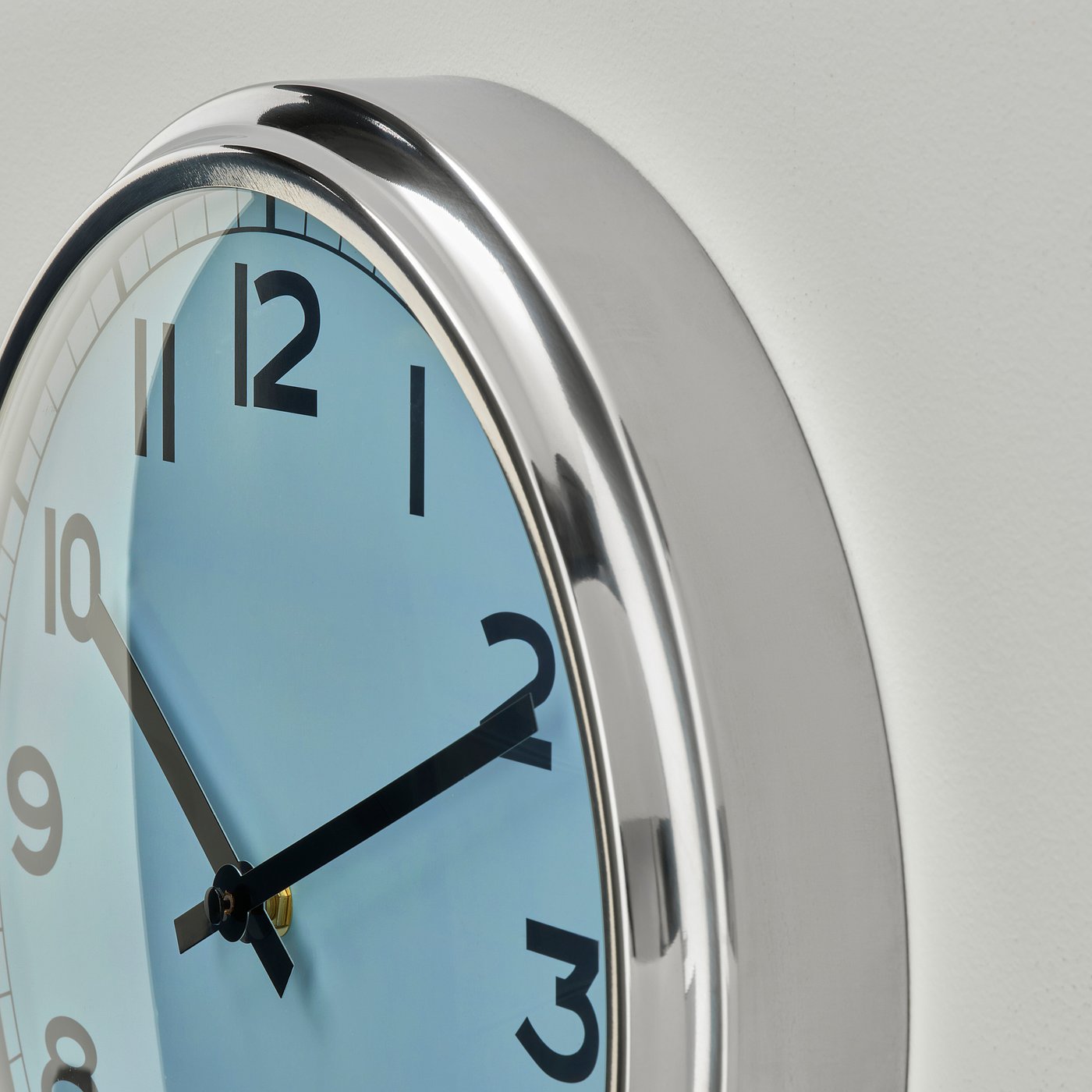 PUGG プッグ 静音 掛け時計, ステンレススチール/ターコイズ, 32 cm - IKEA