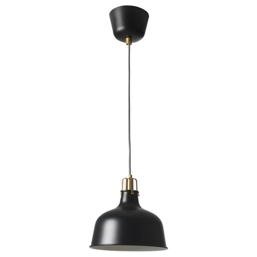 RANARP ラーナルプ ペンダントランプ, ブラック, 23 cm