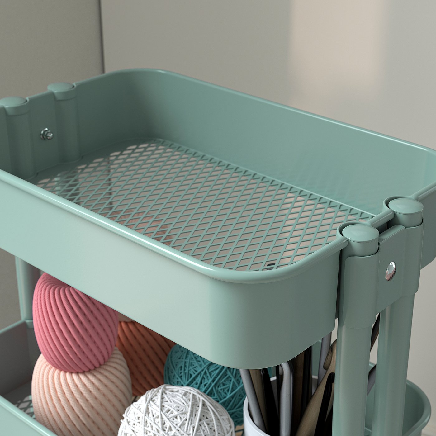 【新品】IKEA RASKOG ロースコグ ワゴン　ターコイズ IKEA - RASKOG ロースコグ ワゴン, ターコイズの通販 by ジョイフル