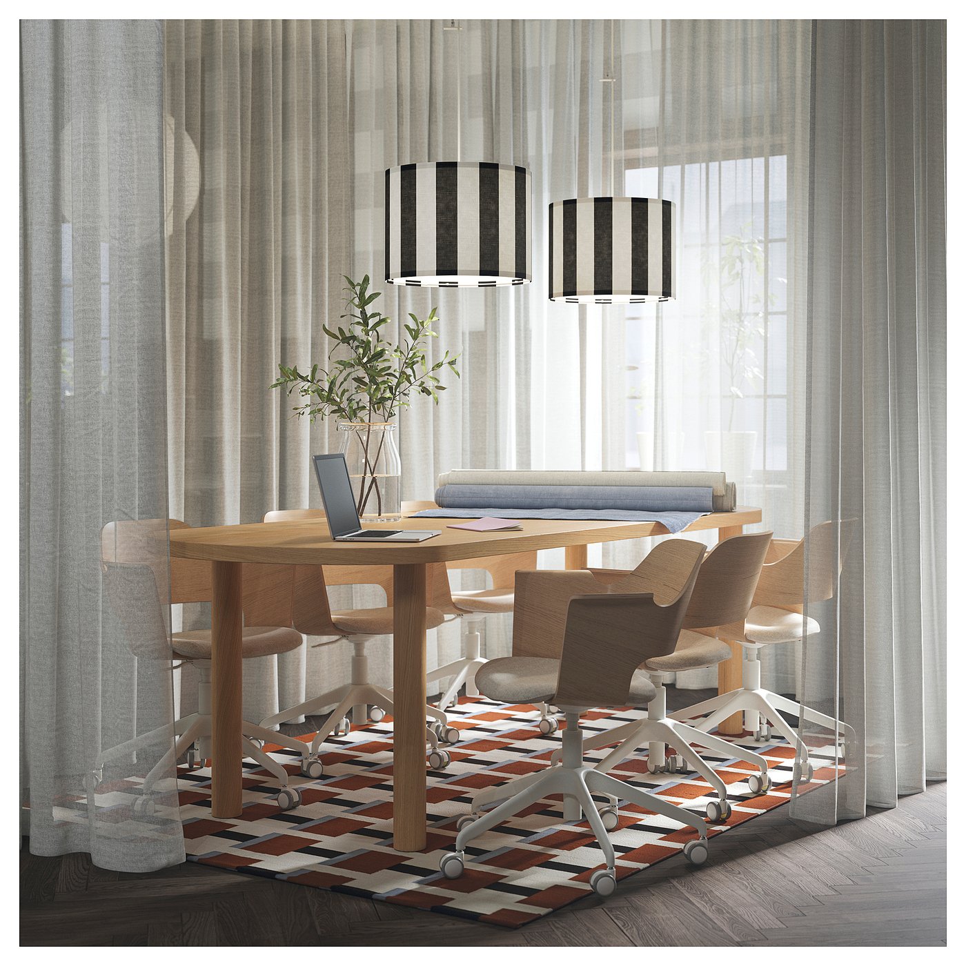 RINGSTA リングスタ ランプシェード, ブラック/ホワイト, 42 cm - IKEA