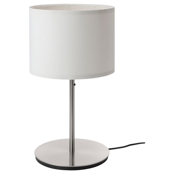 RINGSTA リングスタ / SKAFTET スカフテート テーブルランプ, ホワイト/ニッケルメッキ, 56 cm