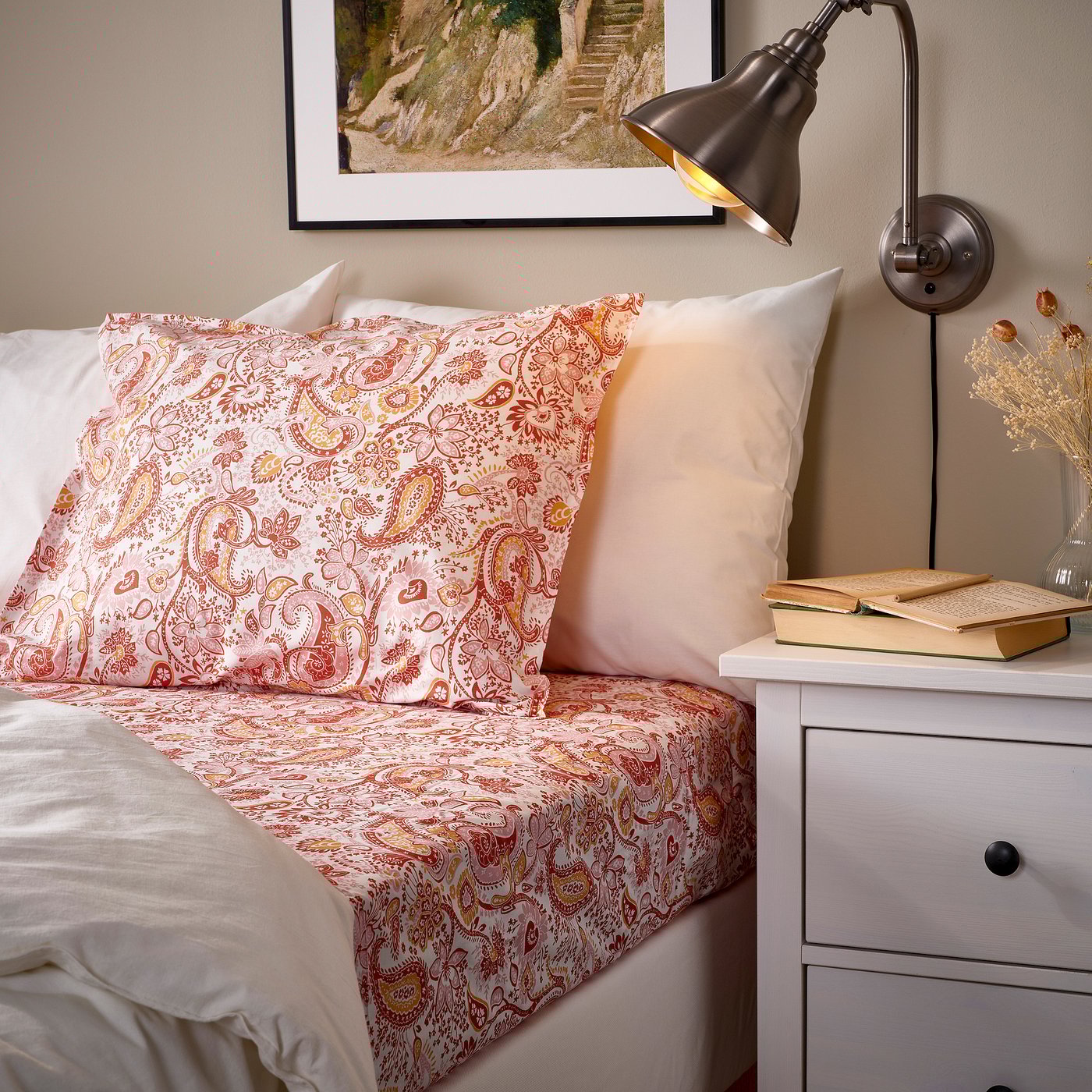 RODGERSIA ロドゲルシア 枕カバー, ピンク/ホワイト, 50x60 cm - IKEA