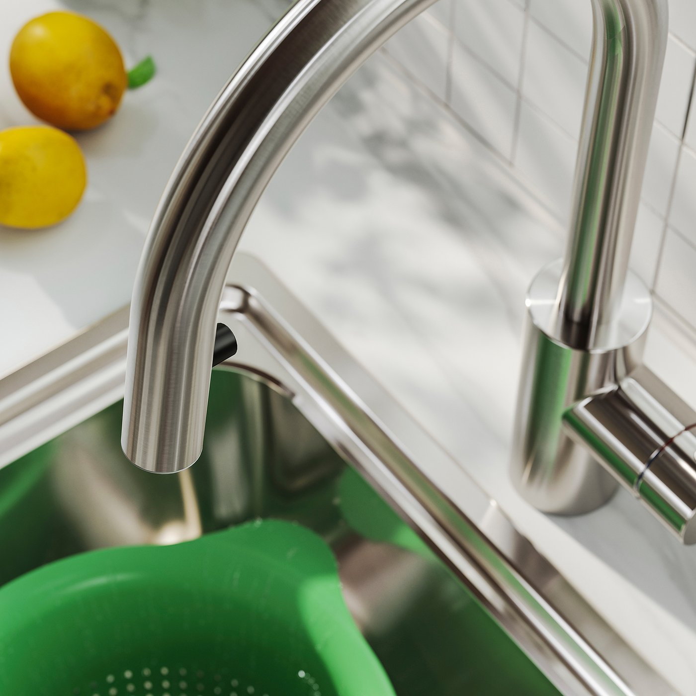 SALLSJÖN サルショーン キッチン混合栓 引き出し式, ステンレスカラー