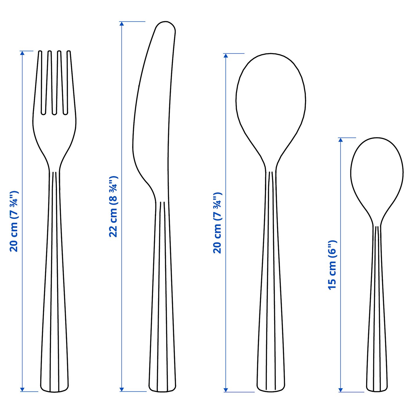 SJUGÄLSHAJ シューエルシャイ カトラリー24点セット, ステンレス
