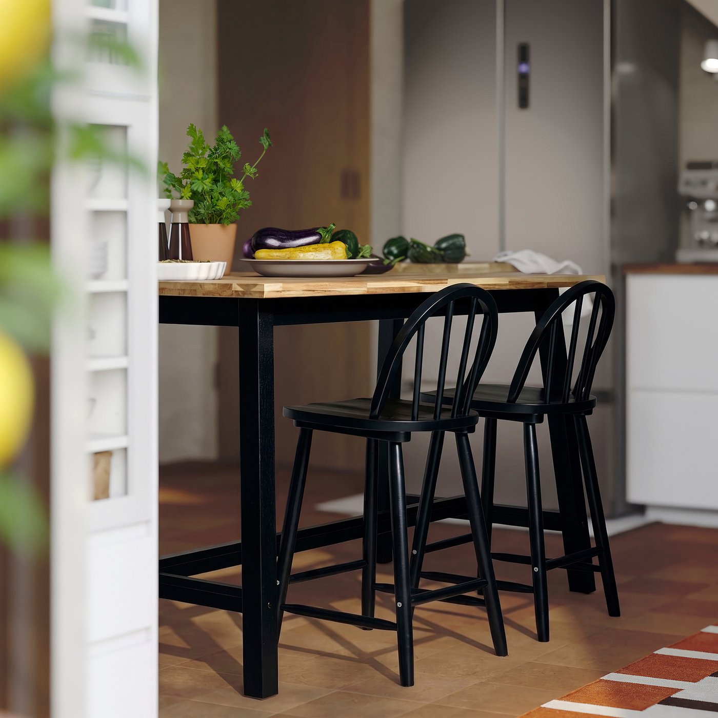 【IKEA】SKOGSTA スコグスタ　チェア SKOGSTA スコグスタ カウンターチェア 背もたれ付き, カウンターの高さ