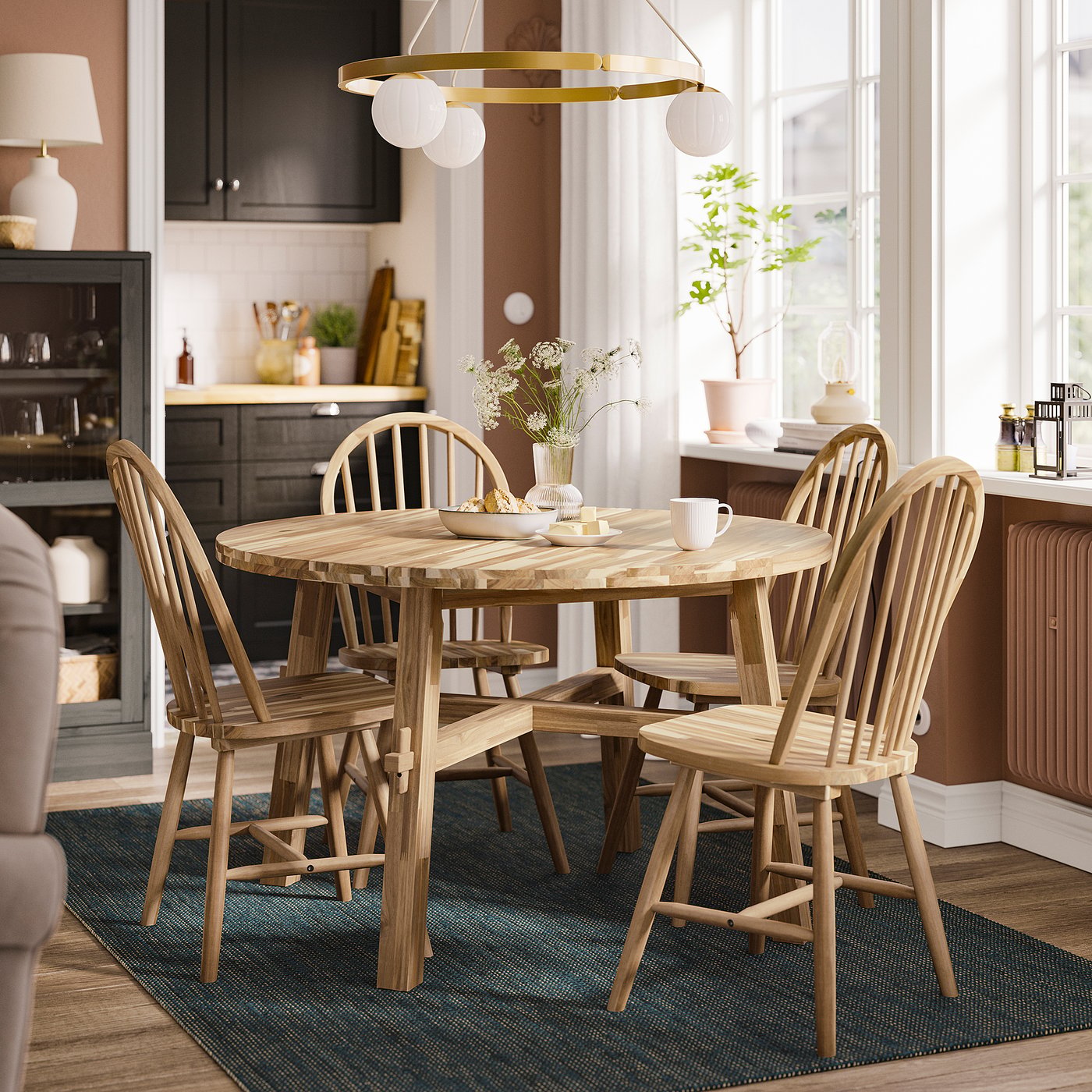 IKEA　SKOGSTA  アカシア天然木使用ダイニングテーブル　椅子4脚セット SKOGSTA スコグスタ / SKOGSTA スコグスタ テーブル＆チェア4脚