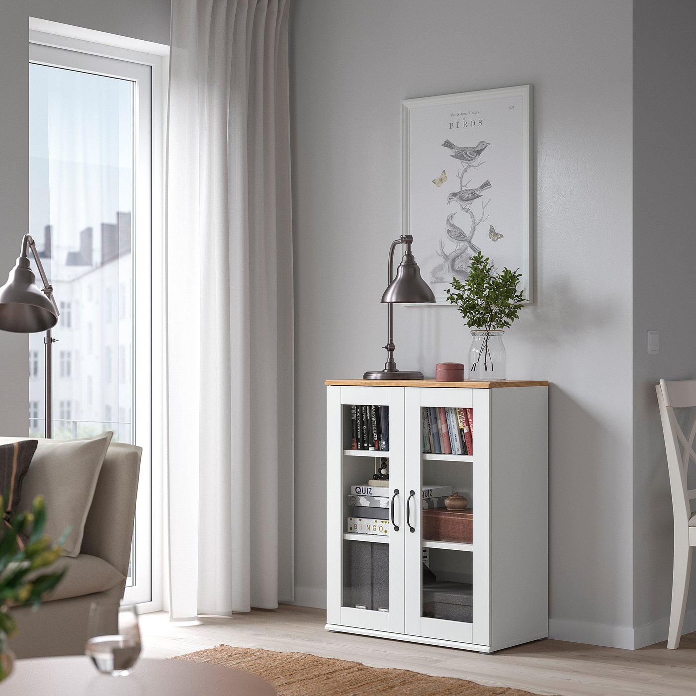 SKRUVBY スクルーヴビー キャビネット ガラス扉 - ホワイト - IKEA