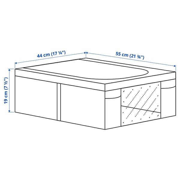 SKUBB スクッブ 収納ケース メッシュ窓付き, ホワイト, 44x55x19 cm