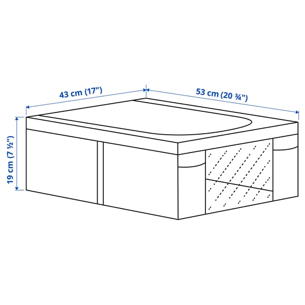 SKUBB スクッブ 収納ケース メッシュ窓付き, ホワイト, 43x53x19 cm