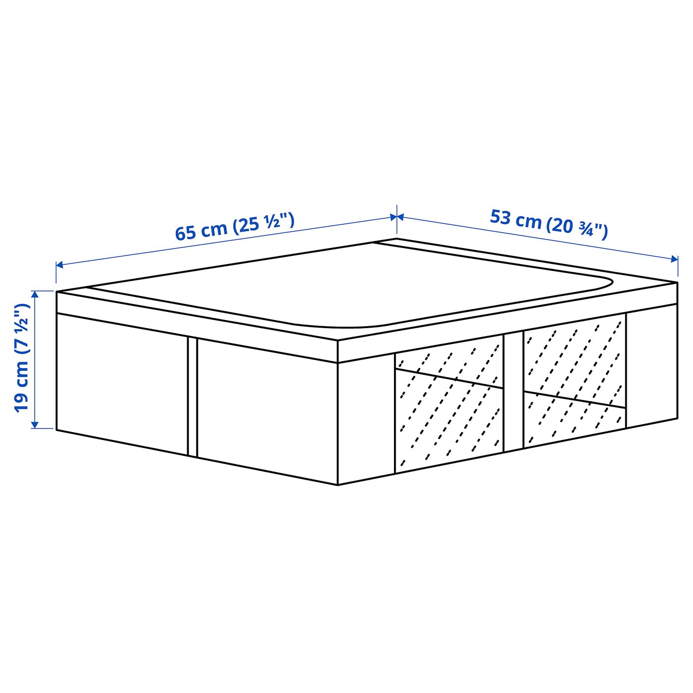 SKUBB スクッブ 収納ケース メッシュ窓付き, ホワイト, 65x53x19 cm - IKEA