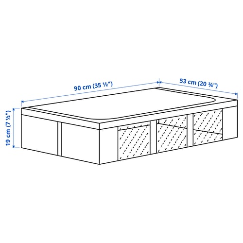 SKUBB スクッブ 収納ケース メッシュ窓付き, ホワイト, 90x53x19 cm
