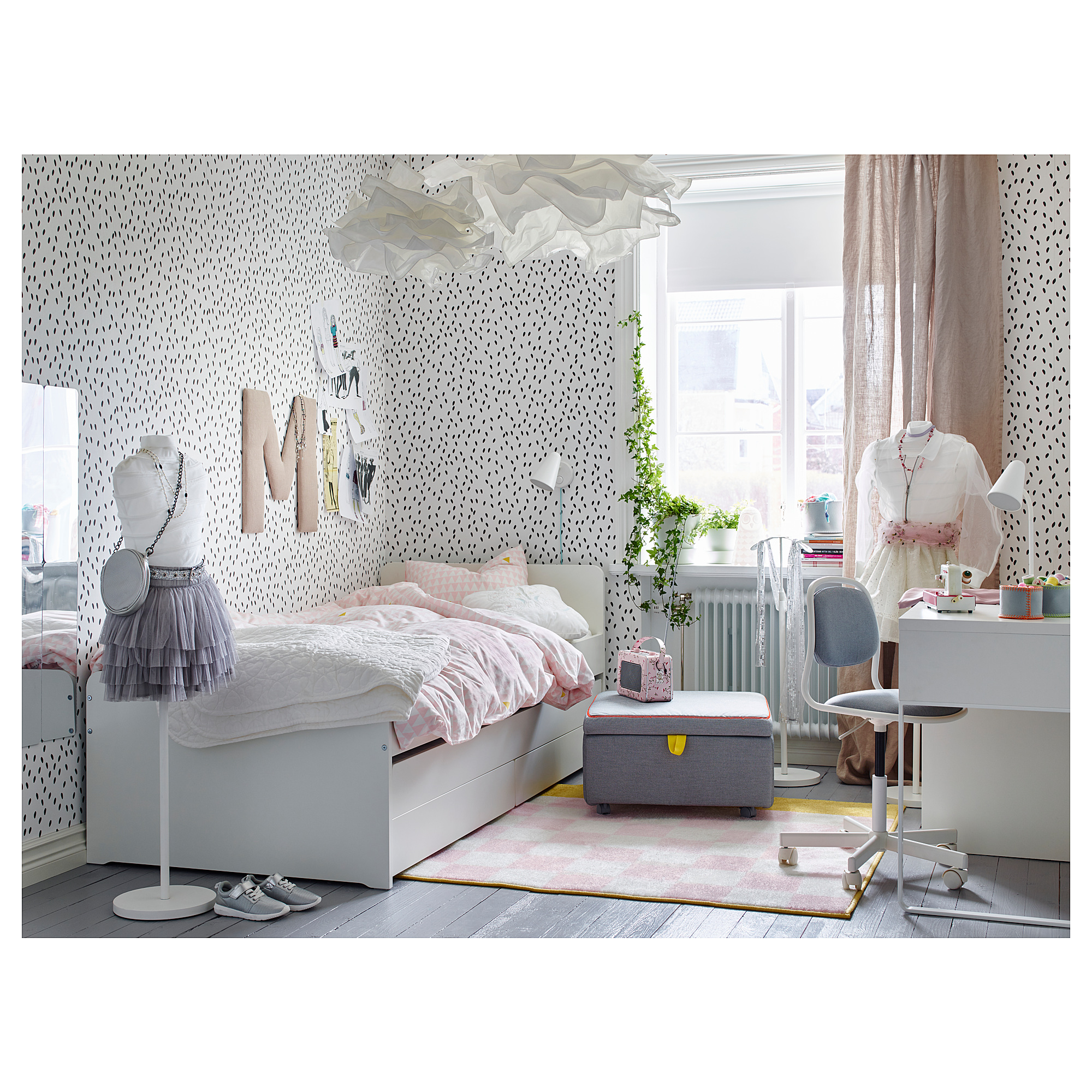 Slakt スレクト アンダーベッド 収納付き ホワイト 90x0 Cm Ikea
