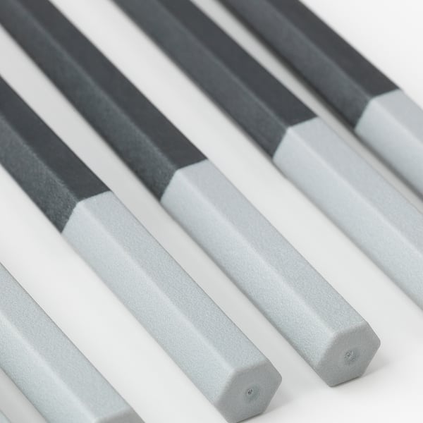 Smakfraga スマークフローガ 箸 4膳 プラスチック グレー ブラック Ikea