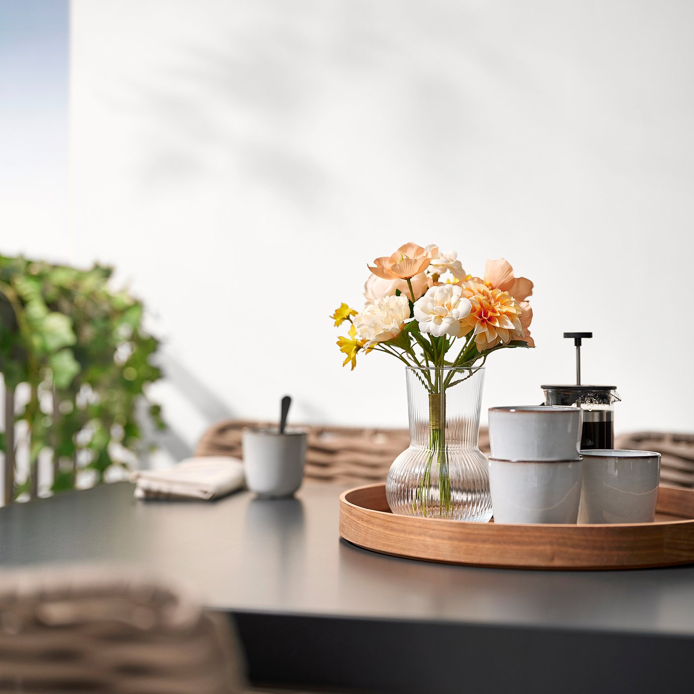 SMYCKA スミッカ 造花のブーケ, 室内/屋外用 オレンジ/イエロー, 30 cm