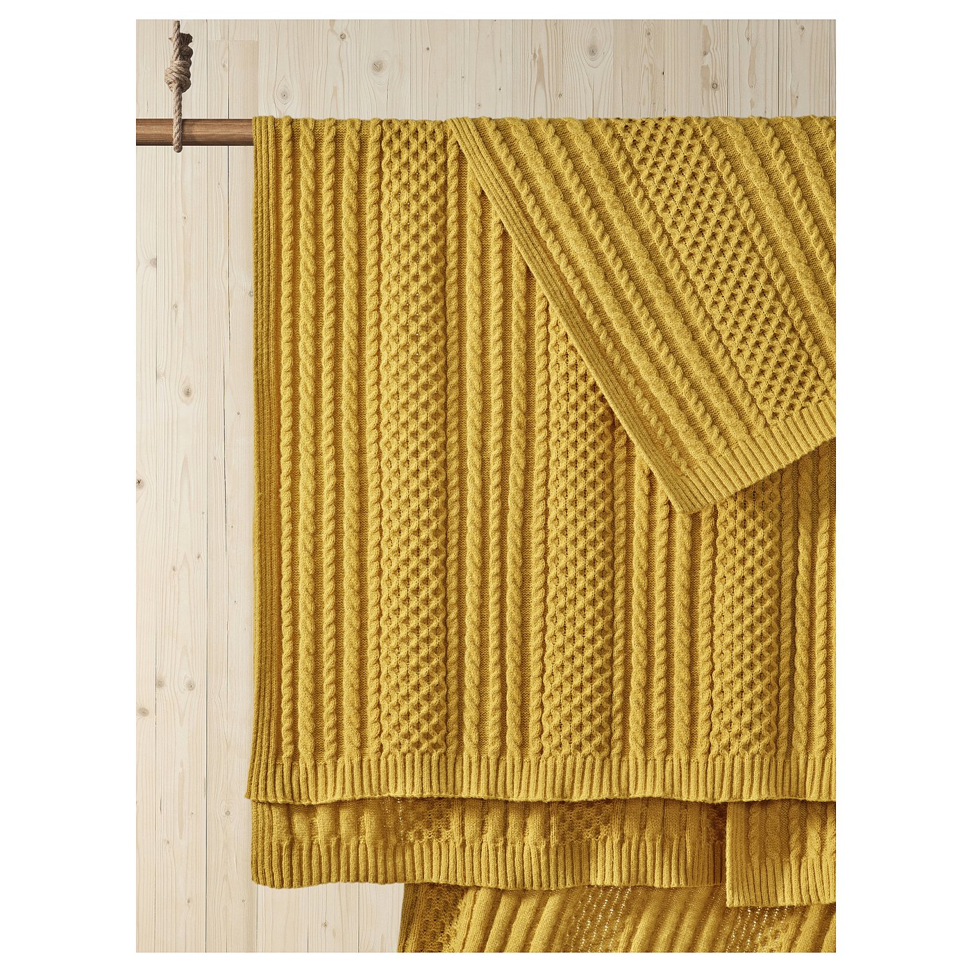 SÖRBYSKOGEN ソルビスコーゲン ブランケット, イエロー, 130x170 cm - IKEA