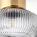 SOLKLINT ソルクリント シーリングランプ, 真ちゅう/グレークリアガラス, 27 cm
