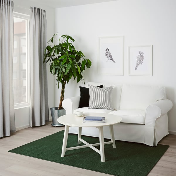 Sporup スポルプ ラグ パイル短 ダークグリーン 133x195 Cm Ikea